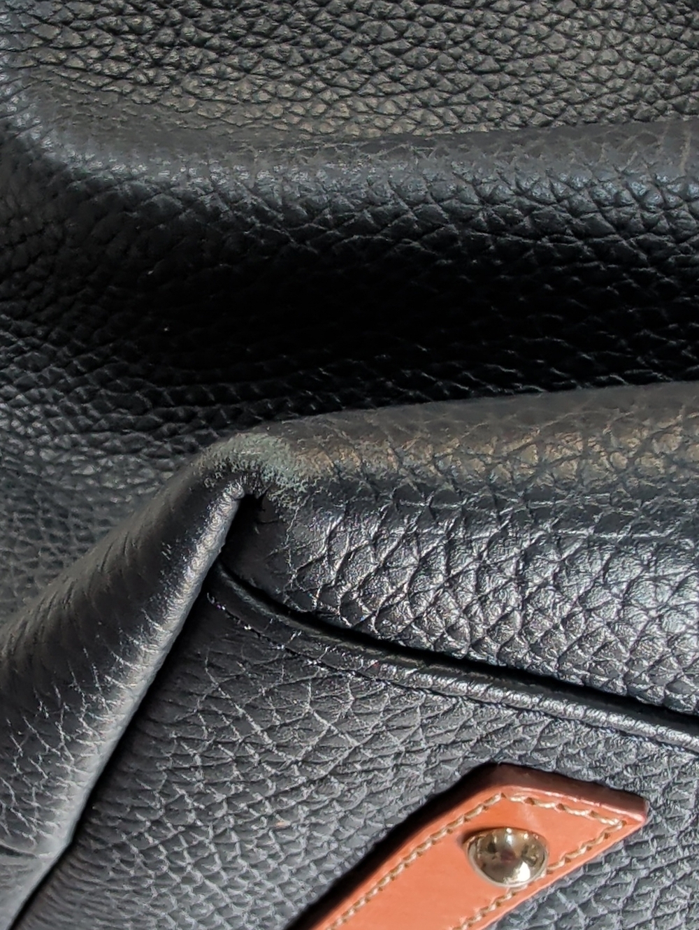 Dooney & Bourke, Midnight Blue Large Pebble Leather Tote With Rich Red Lining - Picture 14 of 16